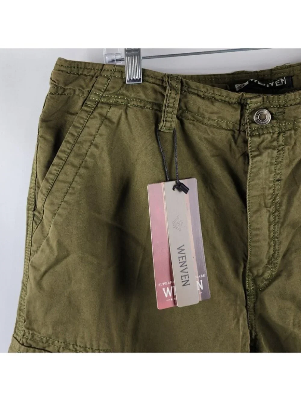 Wenven Shorts Mens 36 Green Work Outdoor Cargo Shorts (36x12) NWT